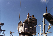 Signal bridge, LT Miller to right